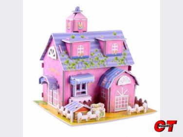 ตัวต่อบ้านสีม่วง 3D puzzle